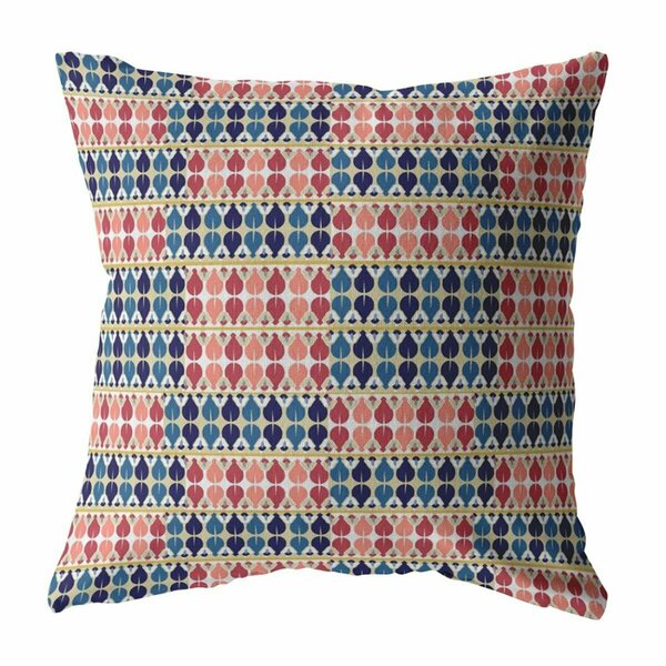 Homeroots 16 in. Spades Indoor & Outdoor Zippered Throw Pillow Red & Blue 412993